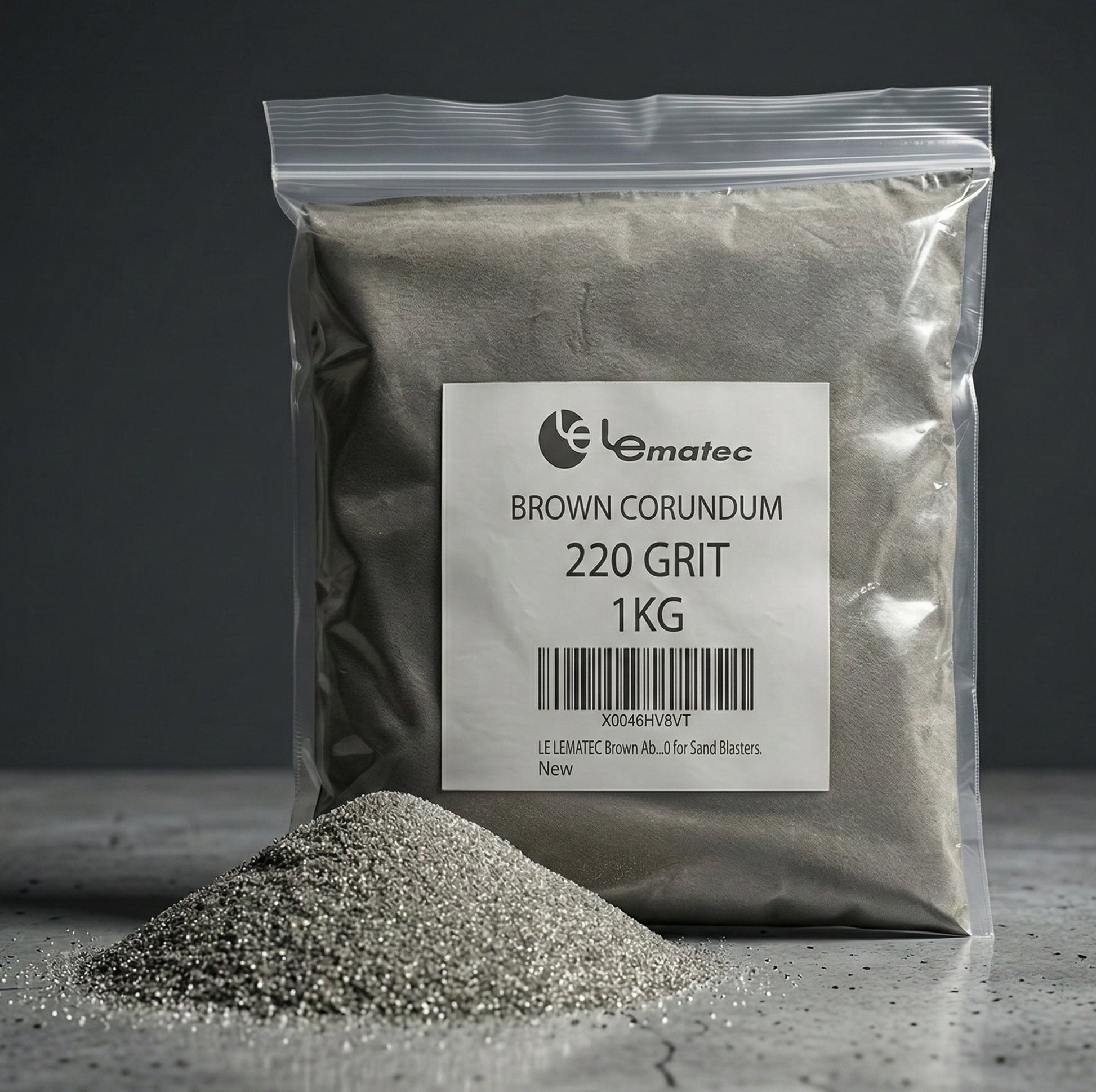 Professional Brown Corundum Blasting Media LEI17-2 - Fine 220 Grit for high-precision surface preparation and smooth satin finishes on metal