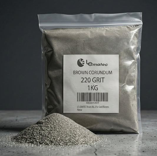 Professional Brown Corundum Blasting Media LEI17-2 - Fine 220 Grit for high-precision surface preparation and smooth satin finishes on metal