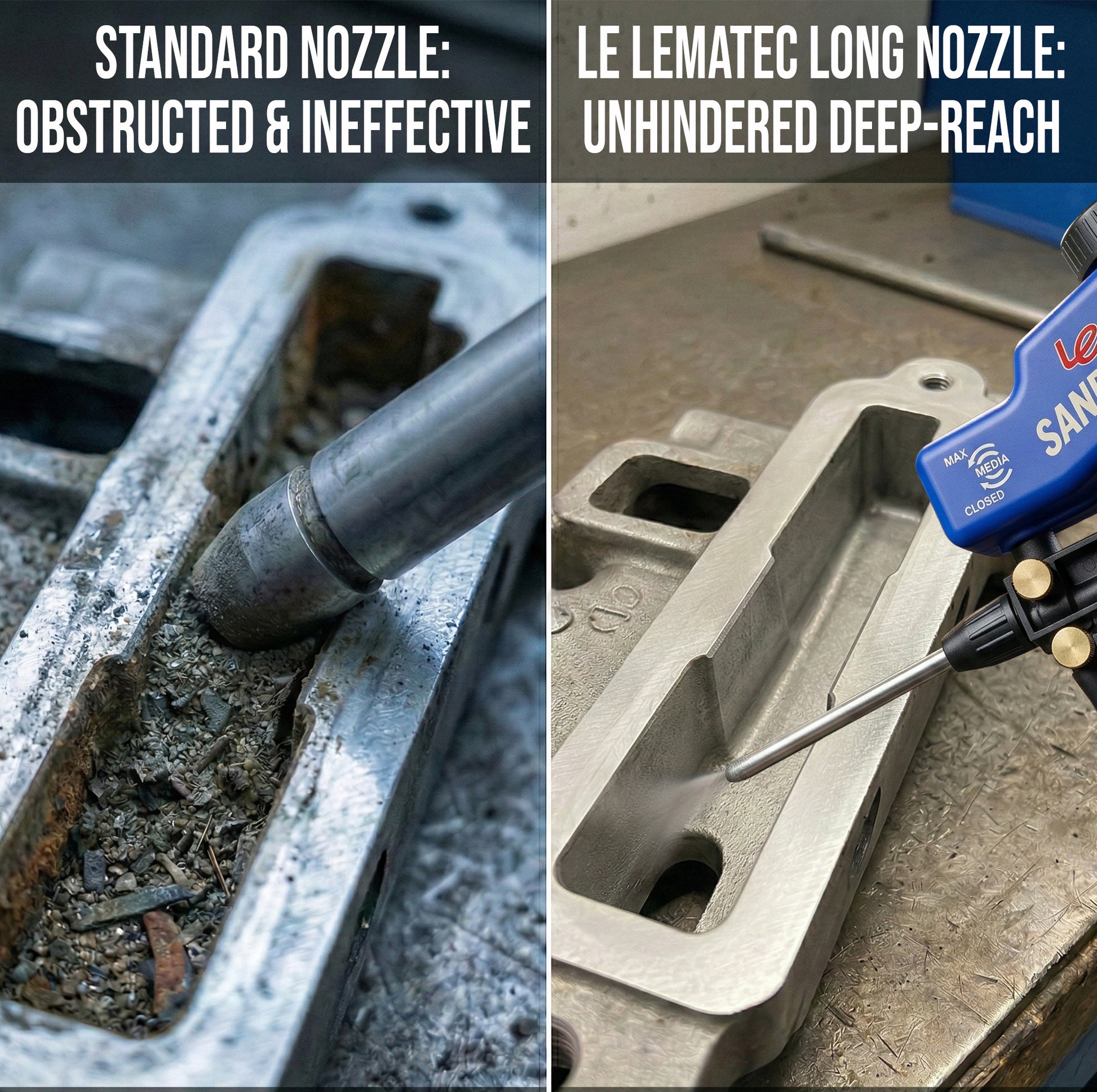 Industrial Grade Long Nozzle Attachment (16.5cm) - Reinforced Steel and Aluminum design for high-pressure precision cleaning and detailing