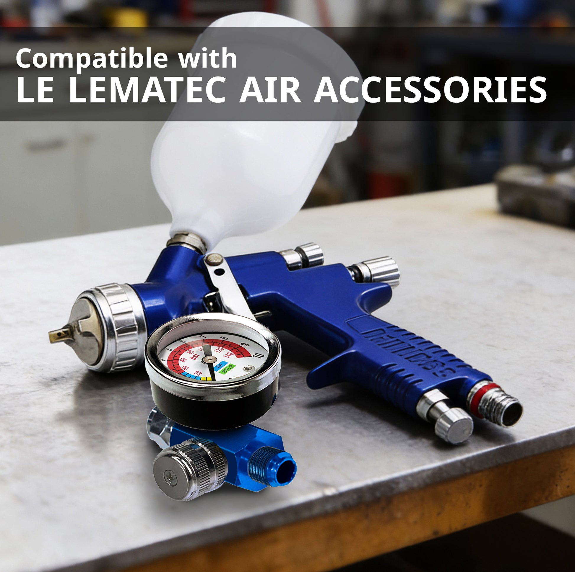 Professional Analog Air Compressor Regulator - 150 PSI High Flow Control with 89 SCFM (AR-01) in use for precise airflow control