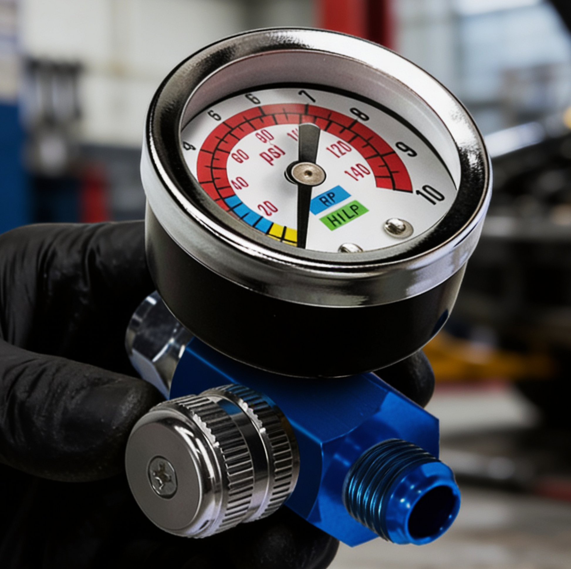 Professional Analog Air Compressor Regulator - 150 PSI High Flow Control with 89 SCFM (AR-01) dimensions with gauge