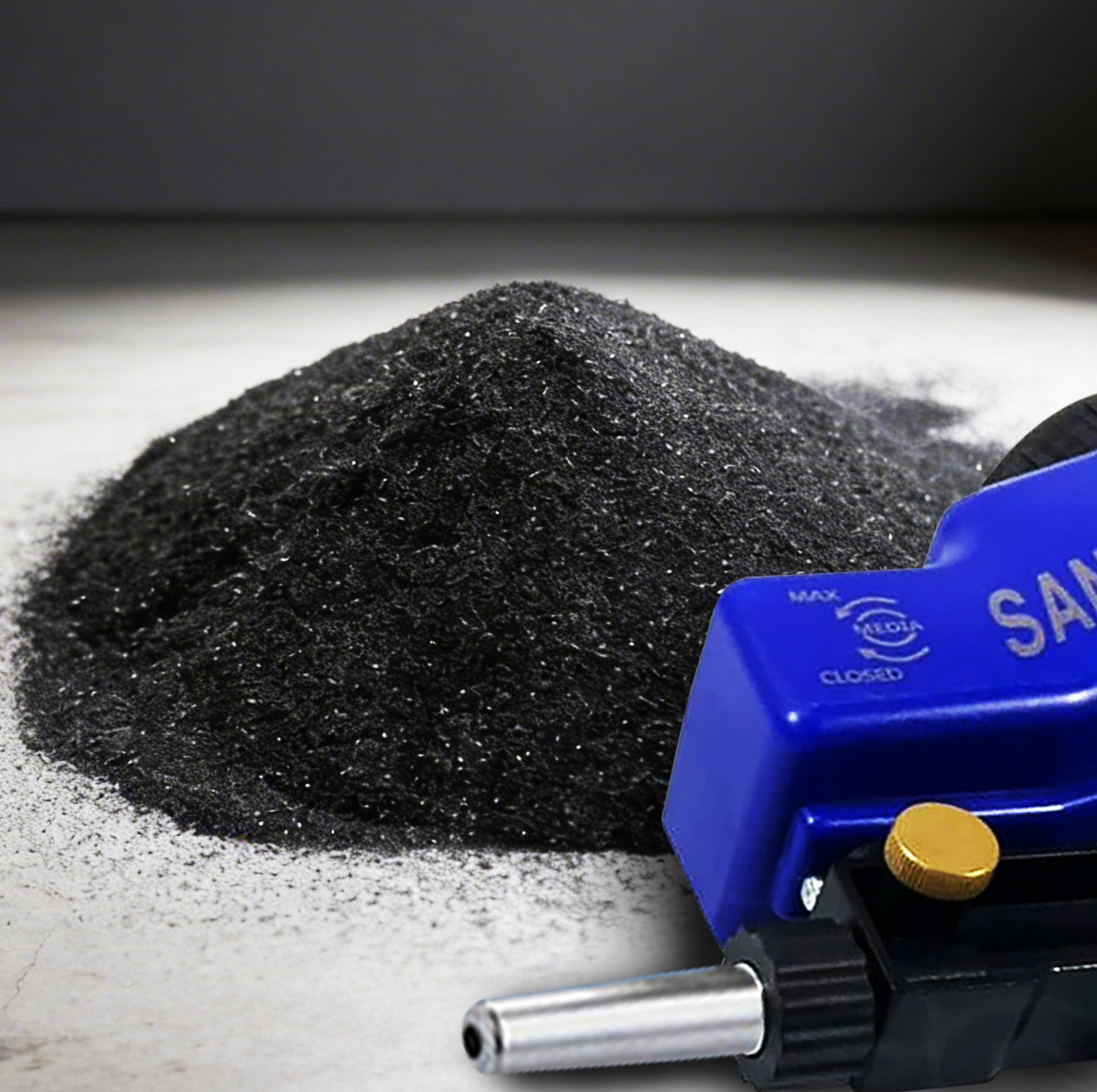 100 Grit Silicon Carbide Sandblasting Abrasive - 2.2 lbs Bag for consistent finishing and surface profiling on stainless steel and ceramics.