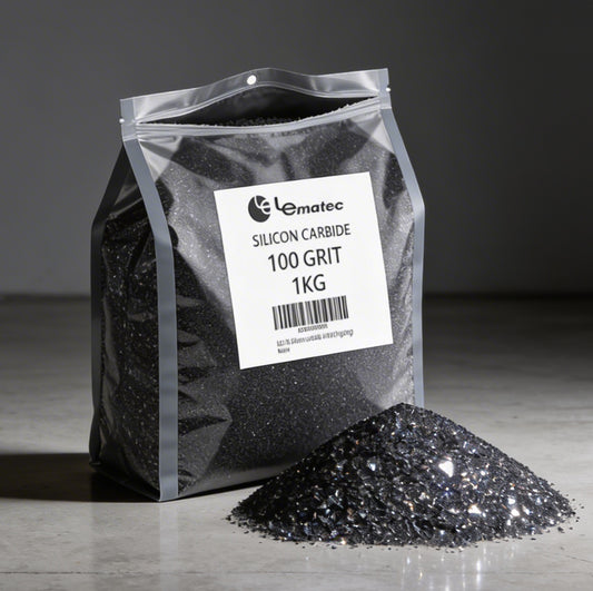 Professional Silicon Carbide Blasting Media - 100 Grit Premium Grade in a 2.2 lbs bag, ideal for heavy-duty metal surface preparation.