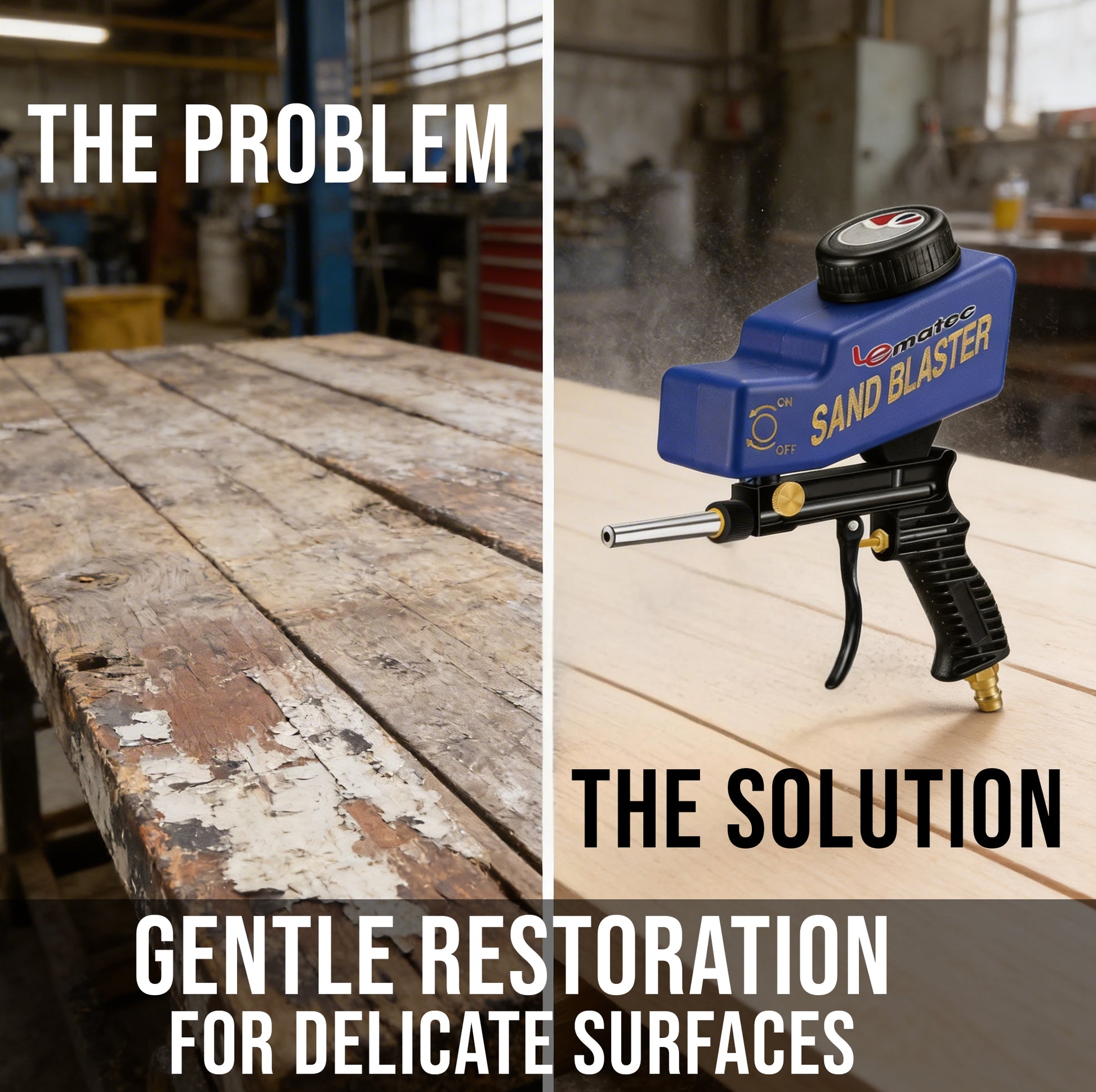 Professional Soda Blaster Kit - 150 PSI Multi-Media with Steel Nozzle (AS118) featuring heavy-duty nozzle and adjustable control valve.