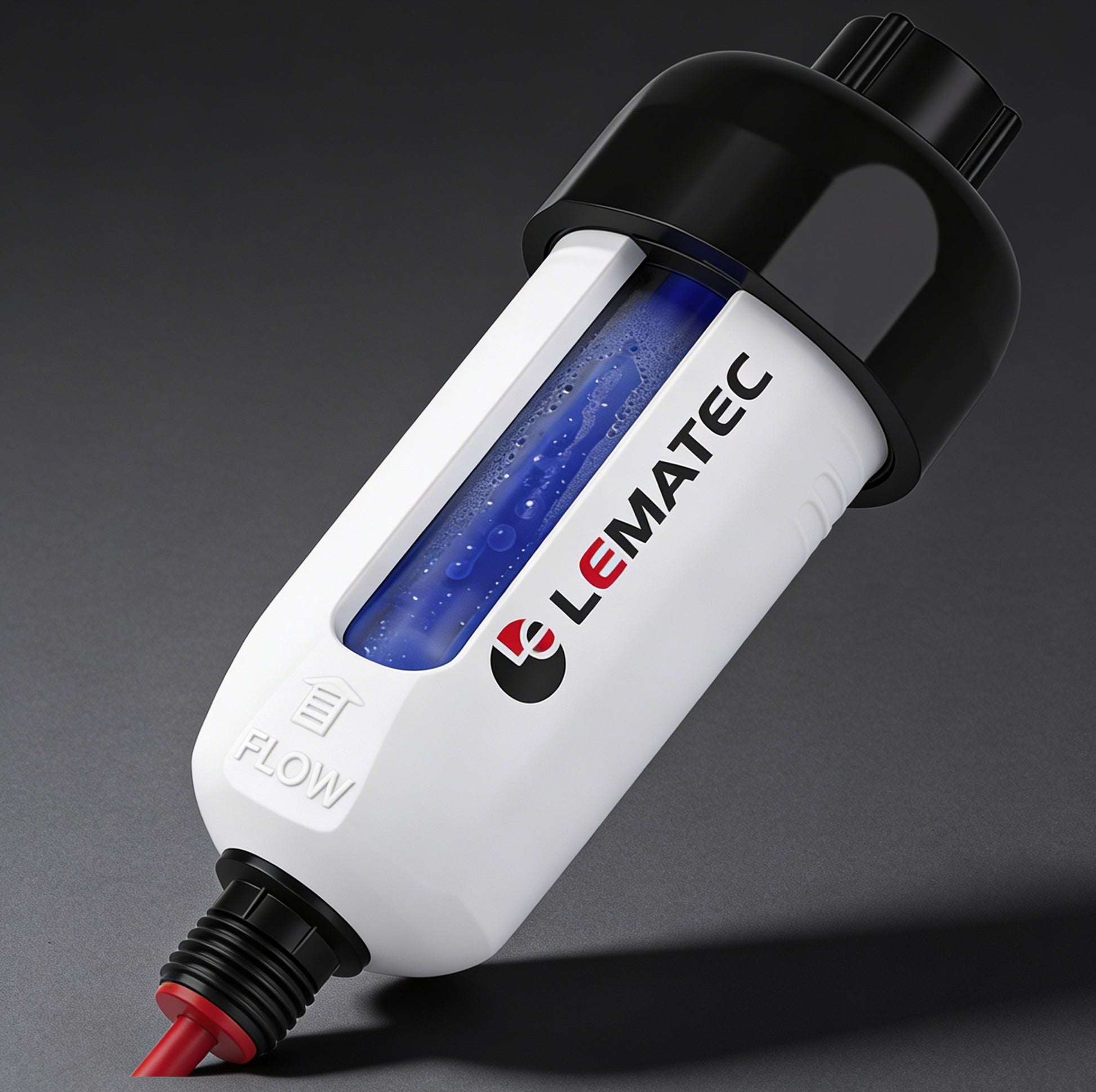 Professional LEMATEC Compressed Air Dryer - 150 PSI Desiccant System with Color Indicator for real-time moisture monitoring in pneumatic tools.