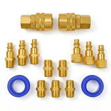 15-Piece Quick Connect Air Compressor Fitting Kit - Professional Grade Brass NPT Connections Set with Storage Case