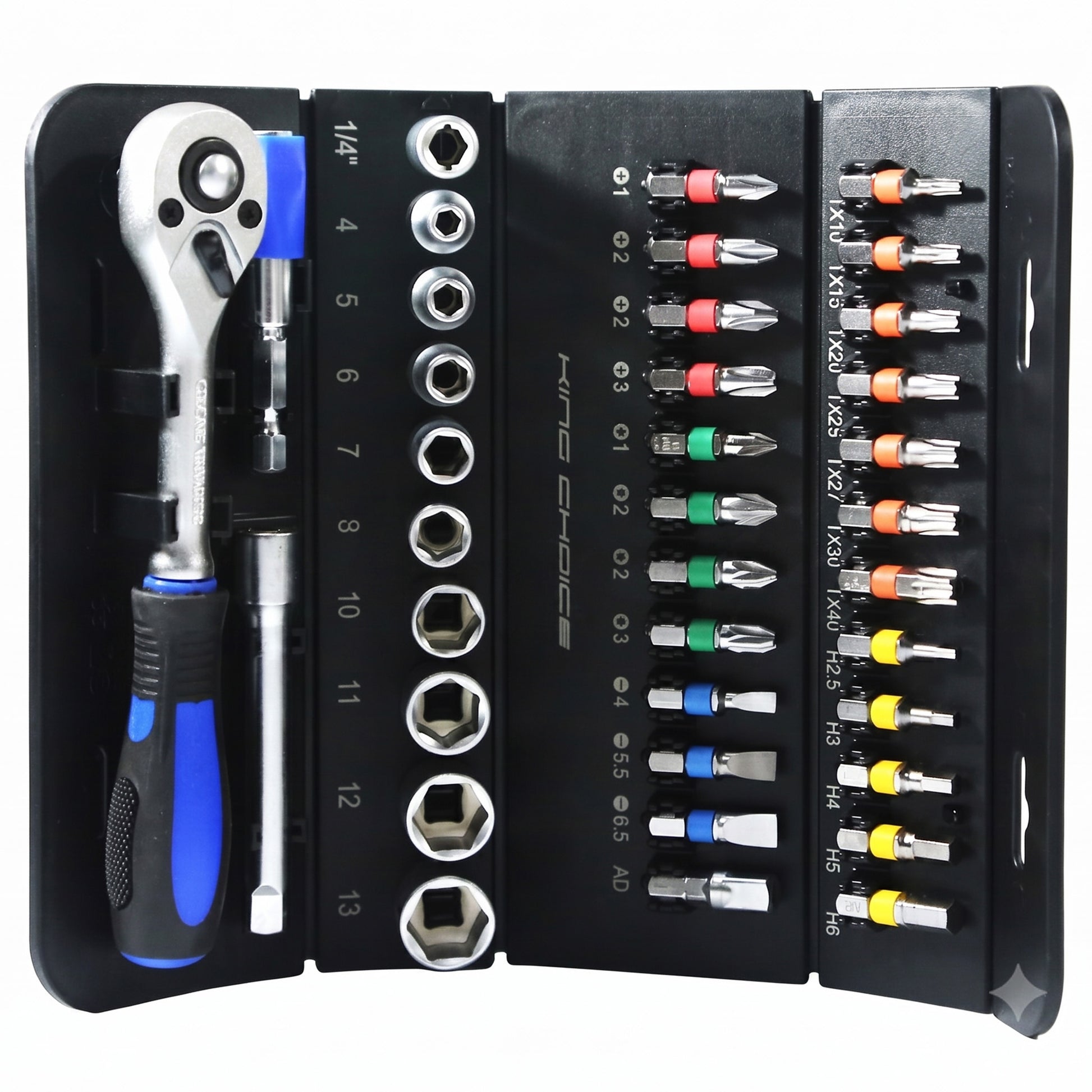 Lematec LE-RF237 37-piece 1/4-inch drive socket bit set — comprehensive versatile mechanic tool kit
