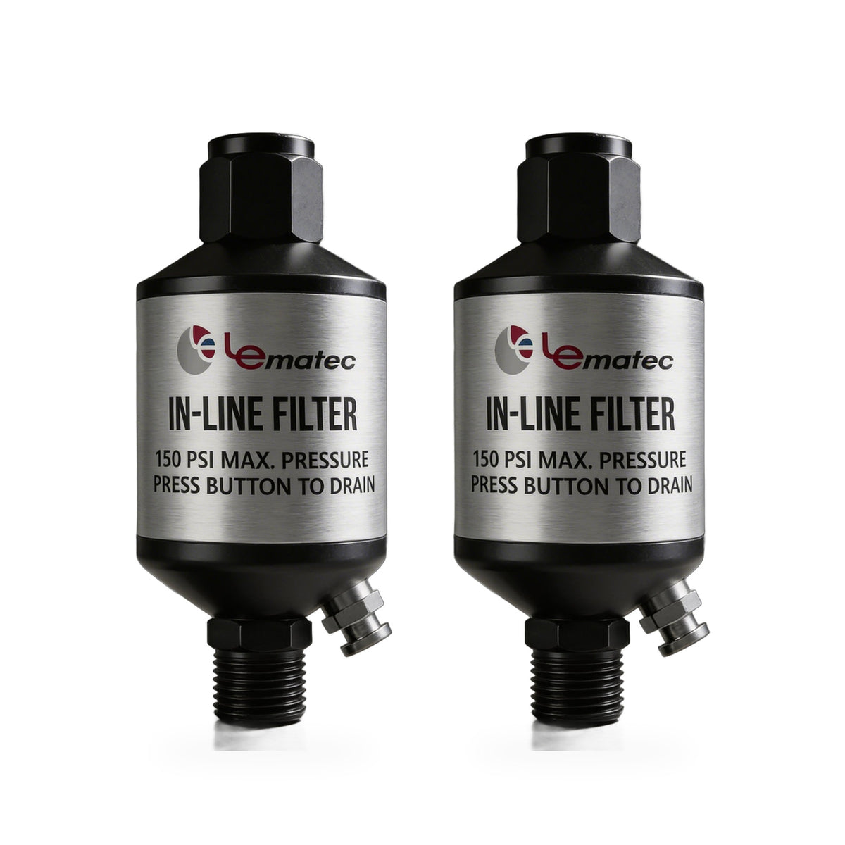 Two AI303 inline air filters, 150 PSI oil and water separators, sold as a 2-pack