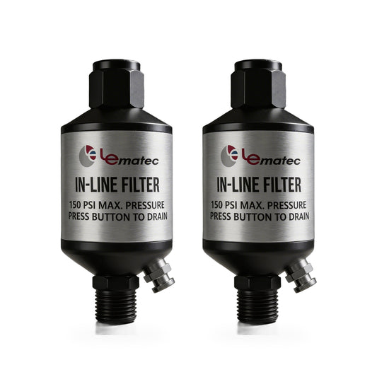 Two AI303 inline air filters, 150 PSI oil and water separators, sold as a 2-pack
