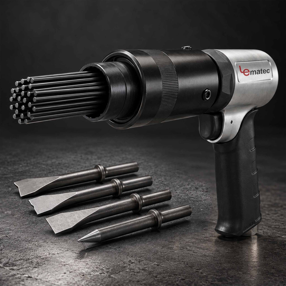 LE LEMATEC LE-AN324 air needle scaler with19 needles and chisel attachment