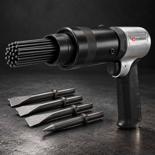 LE LEMATEC LE-AN324 air needle scaler with19 needles and chisel attachment