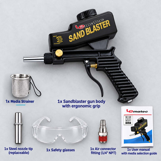 Professional Sandblaster Kit - 150 PSI Multi-Media with Control Valve