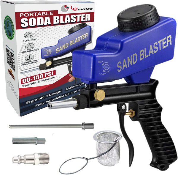 Le Lematec Soda Blaster and Sandblaster Long Nozzle Attachment Bundle