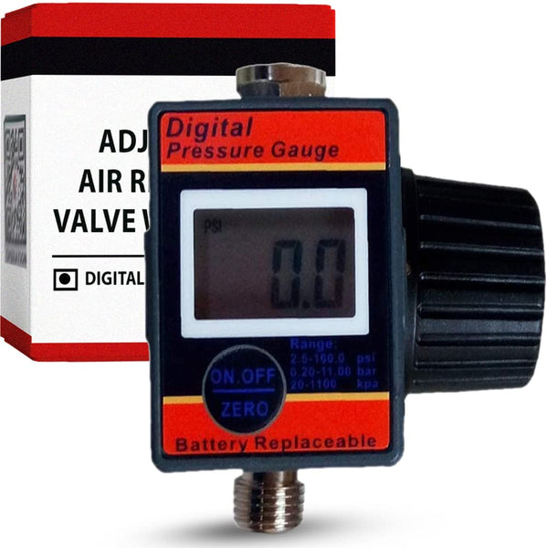 Digital Pressure Gauge | Air Compressor Regulator | Air Pressure Regulator Diaphragm Type by Lematec (DAR02B)