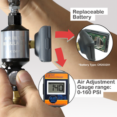 LE LEMATEC Air Compressor Filter and Digital Air Pressure Gauge. Air Regulator and Inline air Dryer. 0-150 PSI, 1/4" NPT (AI303-R2)