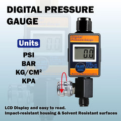 Air filter with digital pressure regulator and gauge