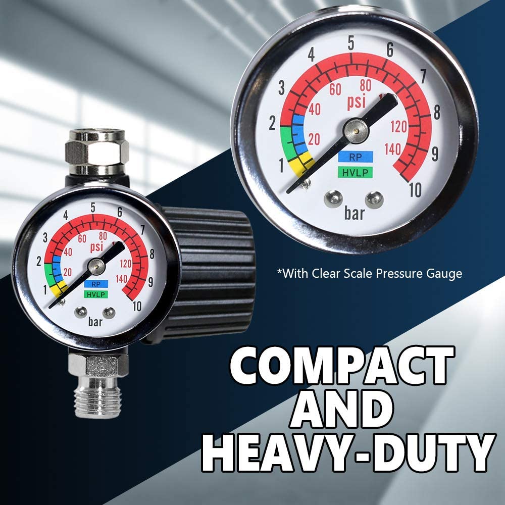 Professional Air Pressure Regulator with Gauge - Heavy Duty 140 PSI Compressor Control (AR-02)