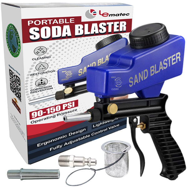 Professional Soda Blaster Kit - 150 PSI Multi-Media with Steel Nozzle (AS118)