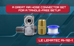 LE LEMATEC Air Hose Connector Set, Swivel Connector, Air Tool Adapter with Teflon, and 2 Male Threads Fitting